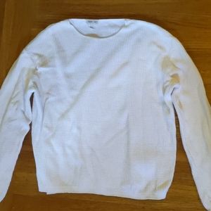 White Knit Crewneck Sweater